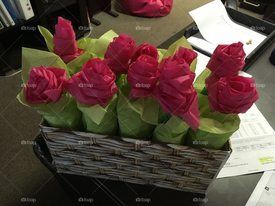 One dozen Yueling beer bottle roses for Saint Valentine’s Day made with tissue paper