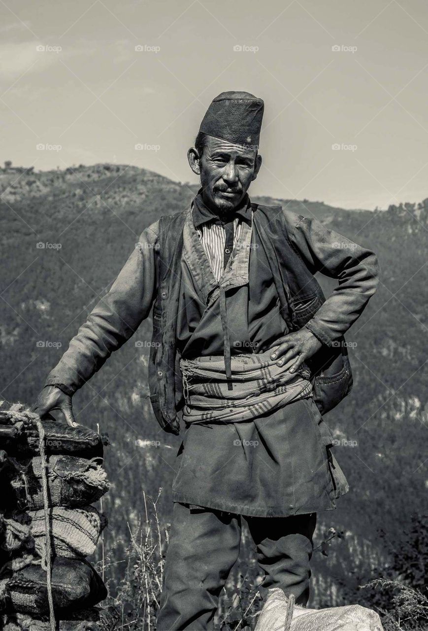 A proud himalayan shepherd in western Nepal.
