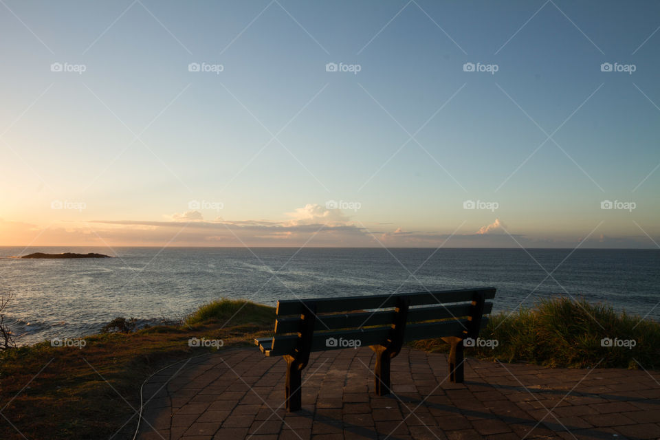 View over the Ocean at sunrise