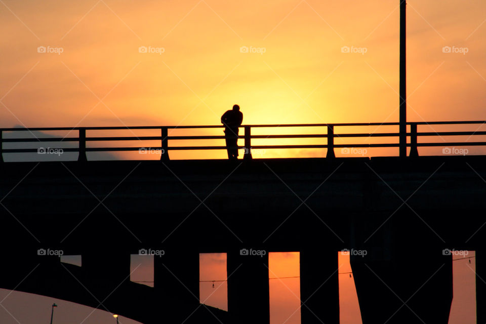 alone sunset water man by mmcook