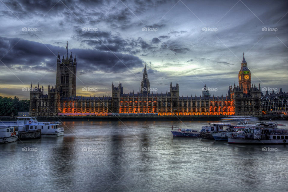 Houses of Parliament in the blue hour