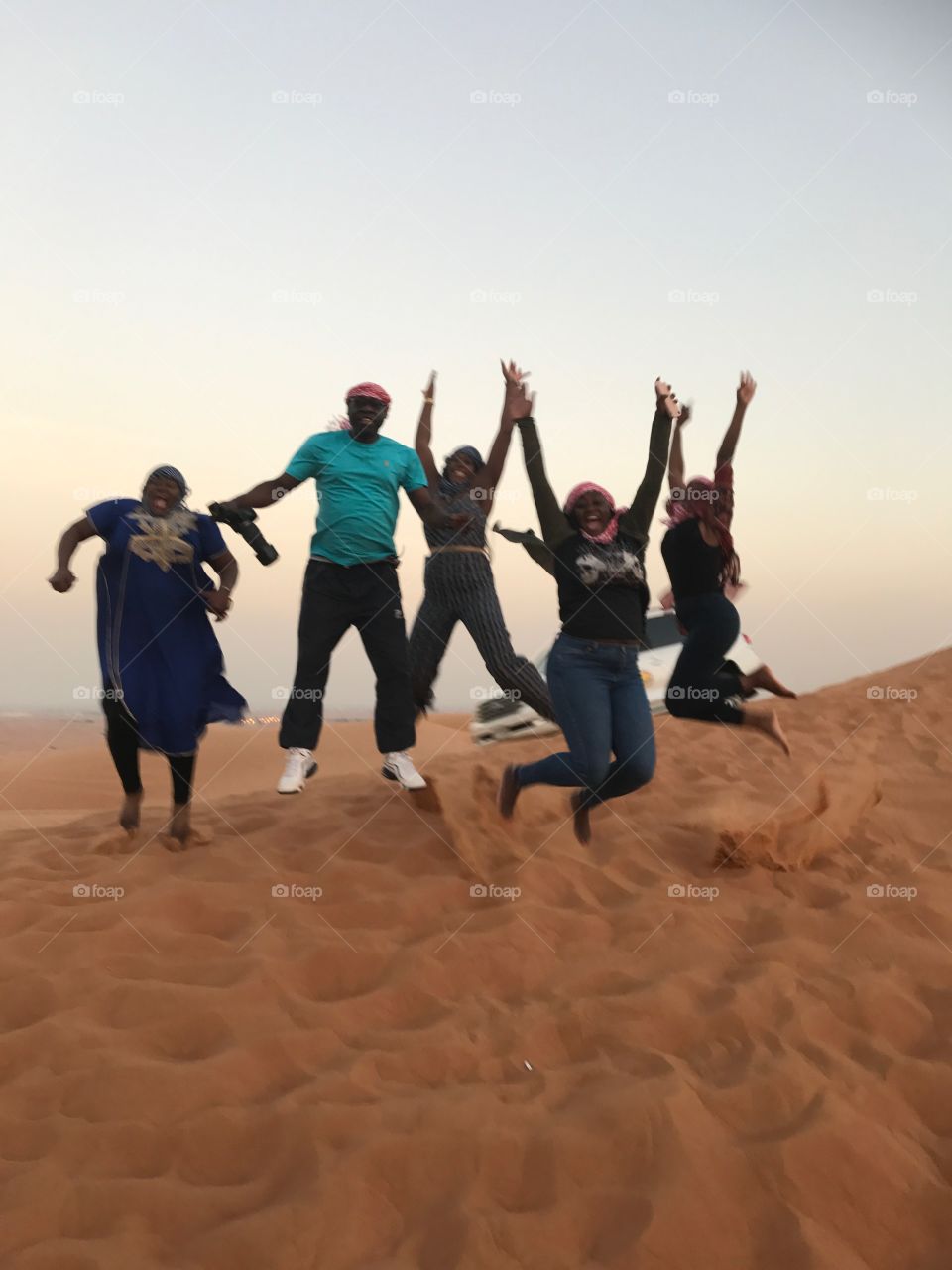 Jumping for joy in the Al Madam desert safari sand, Dubai £20.00