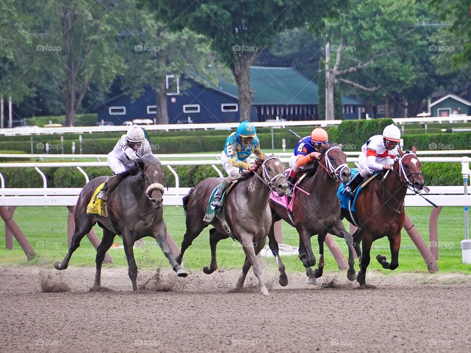 Big Trouble Wins the Sanford. Big Trouble makes a 4 wide move on the outside to win the 100th running of the Sanford stakes for 2 year old colts. 