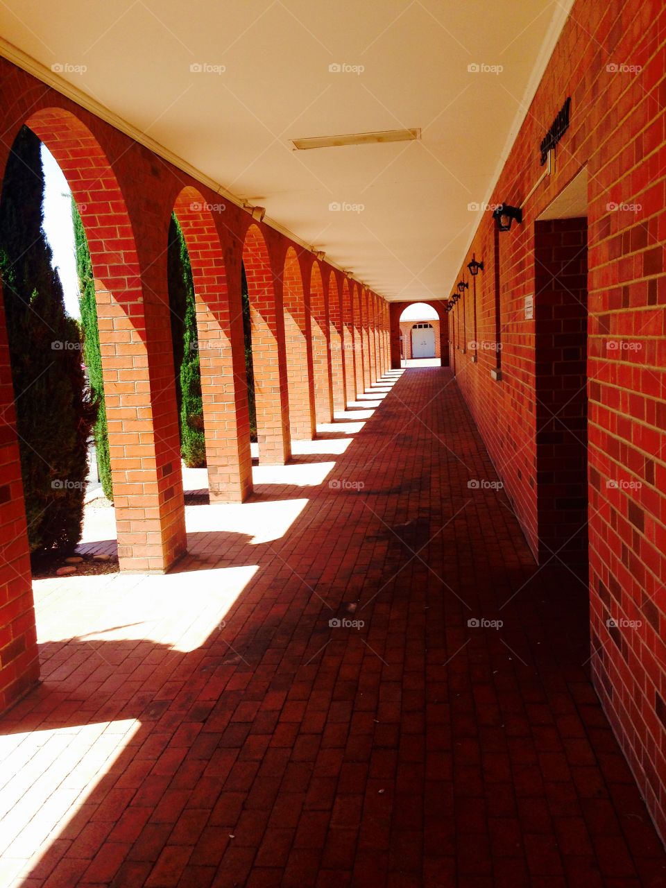Perspective. Walkway to chuch