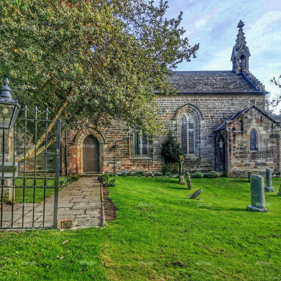 Old Scottish church and graveyard
