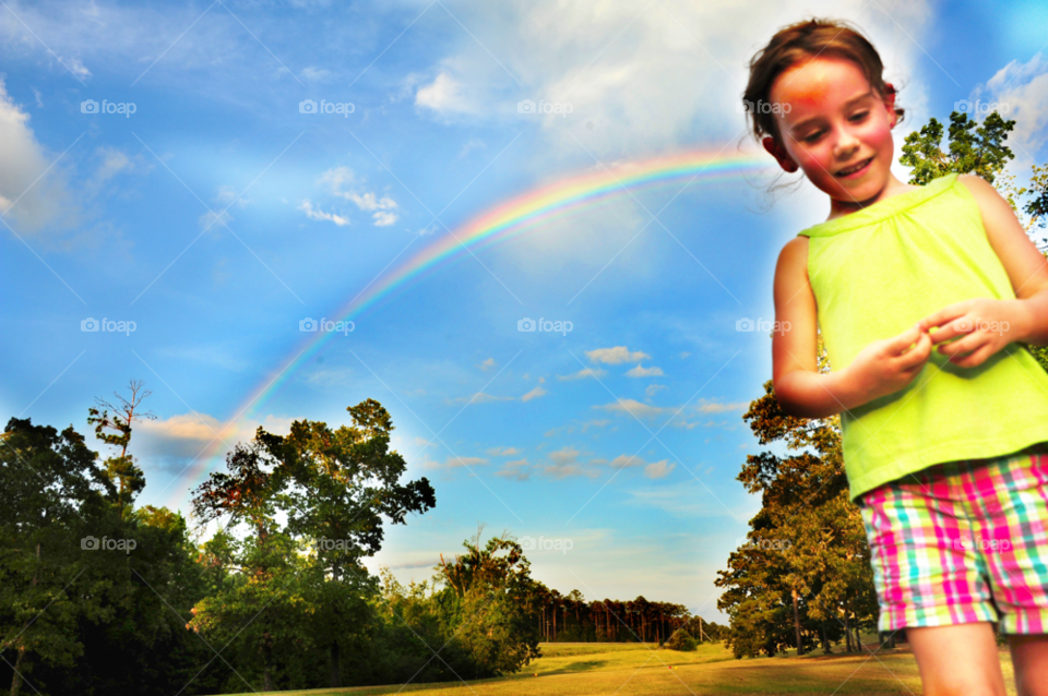 girl rainbow hope inspiring by lightanddrawing