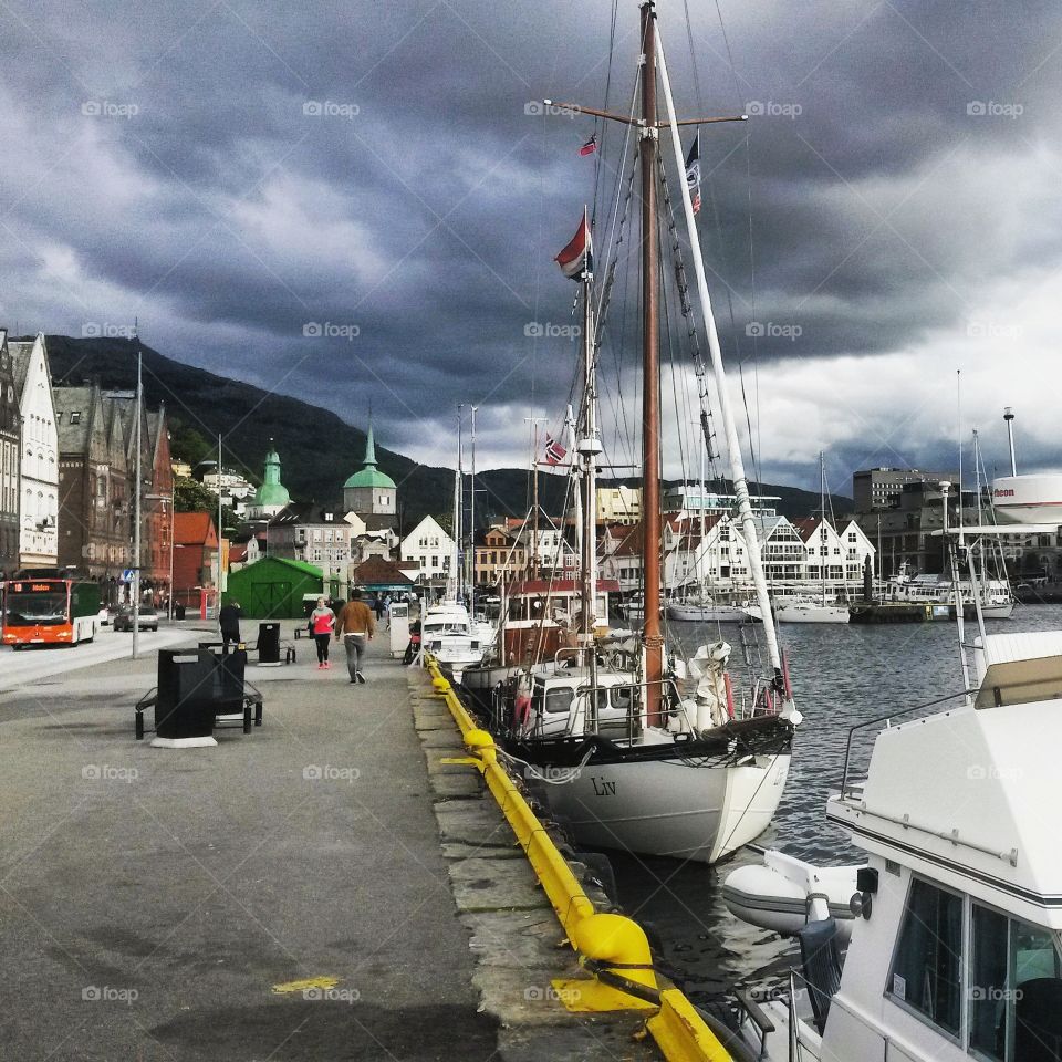 Bergen, Norway before the storm