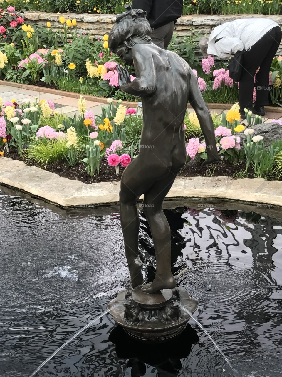 Statue Fountain Sunken Garden