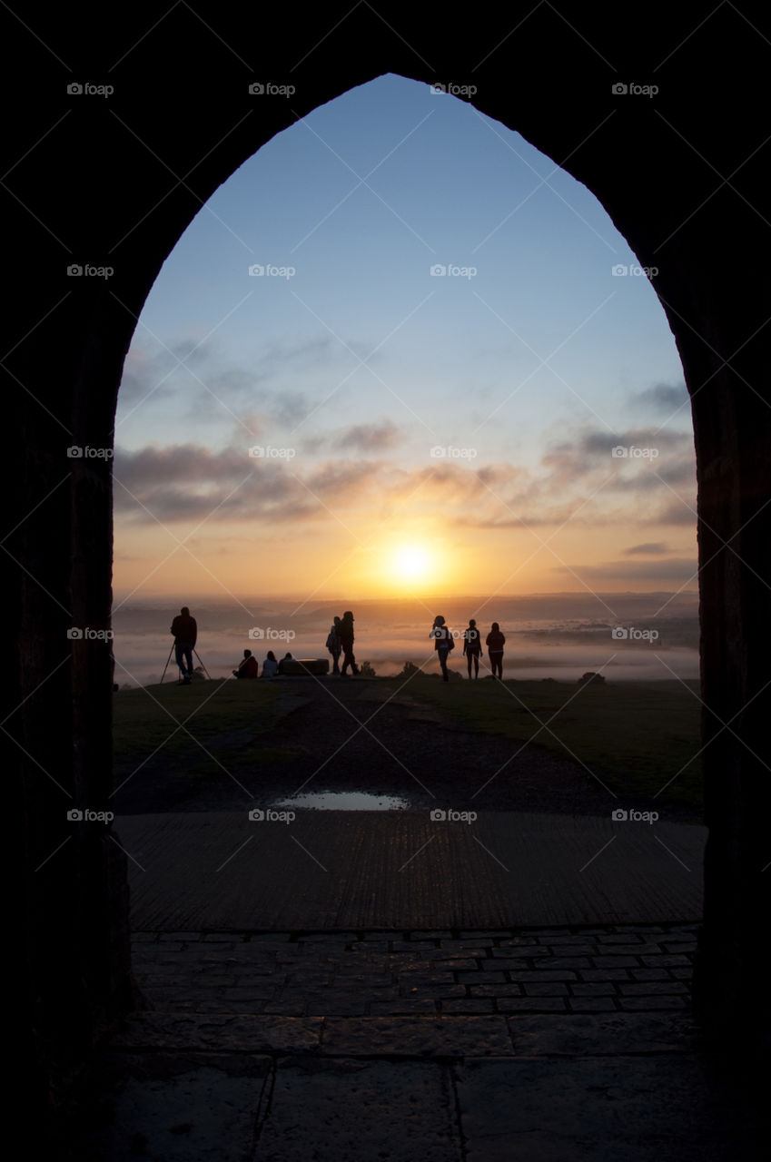 Sunrise at Glastonbury Tor 