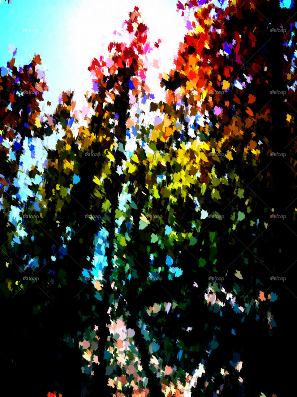 Rainbow forest abstract 