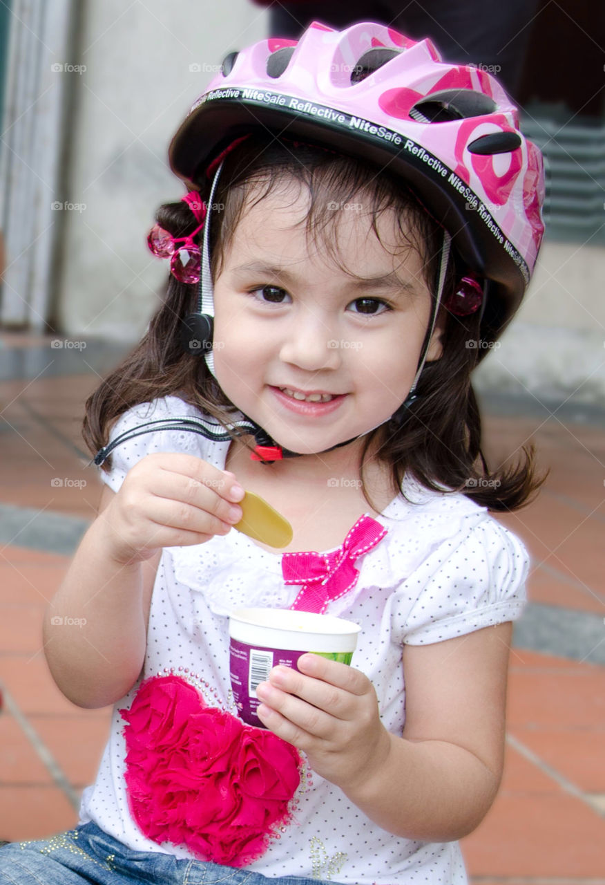 children child helmet ice cream by sklarian