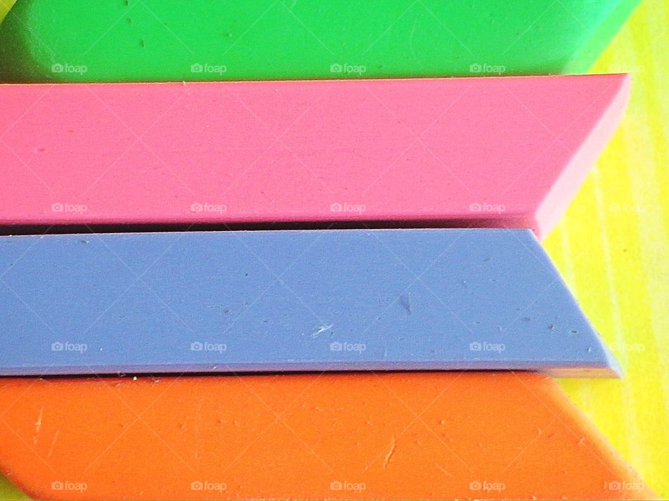 Neon rubber erasers