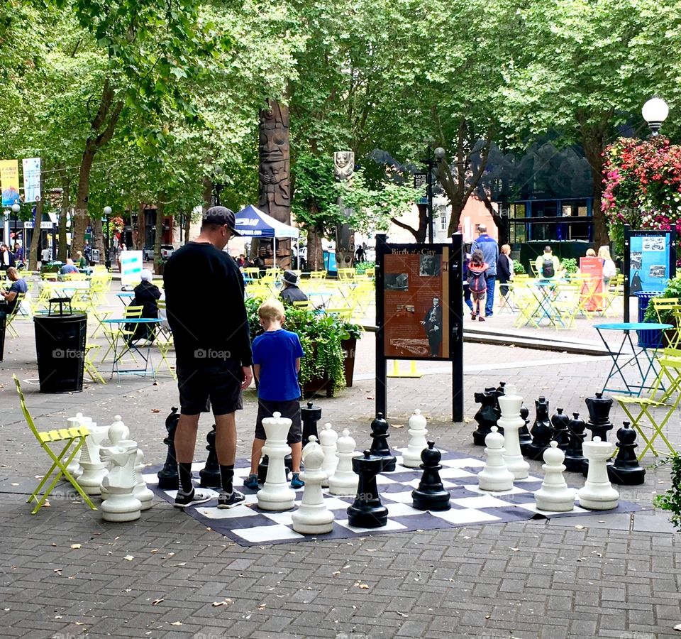 Father / Son, Occidental Park, Pioneer Square, Seattle