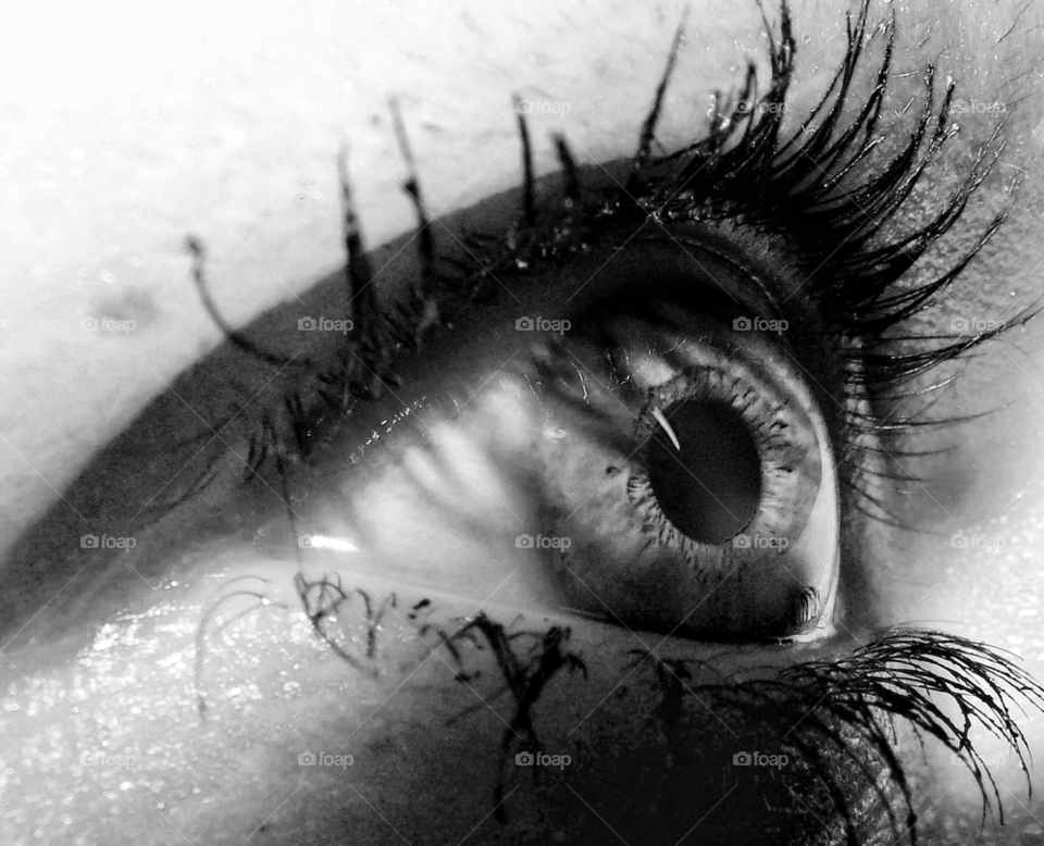 white black eye human by delvec