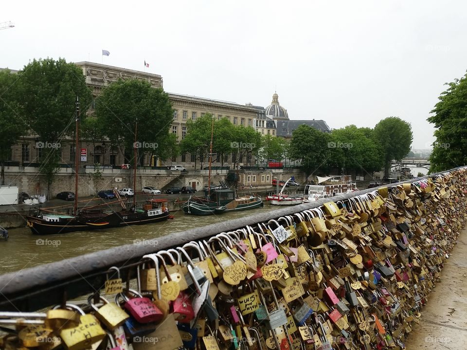 Romantic Bridge padlockson Senna in paris