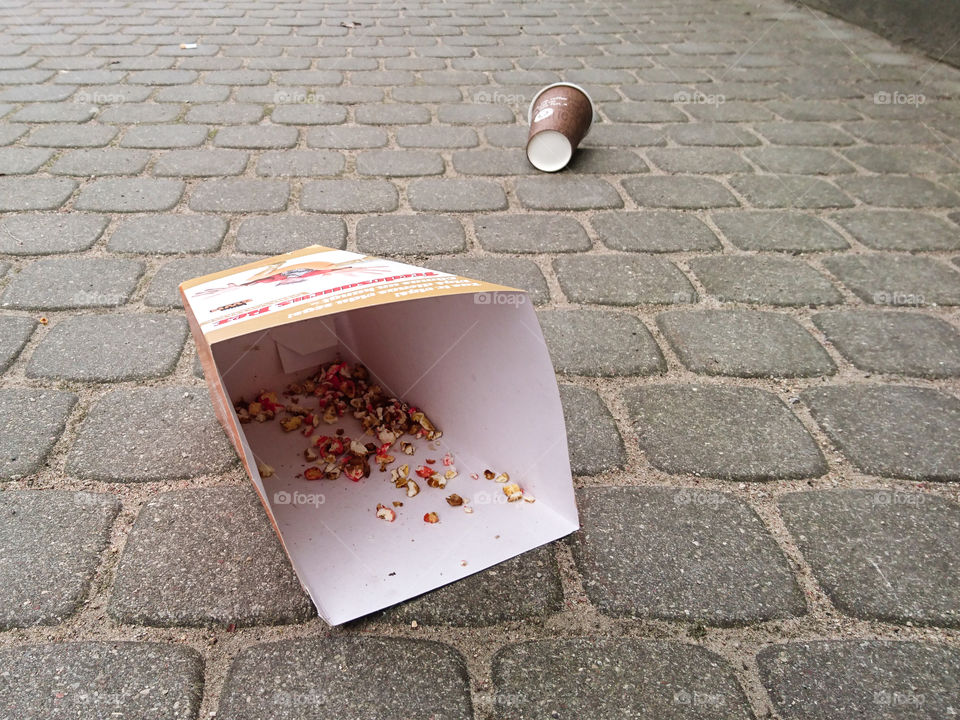 waste on the street after a movie visit