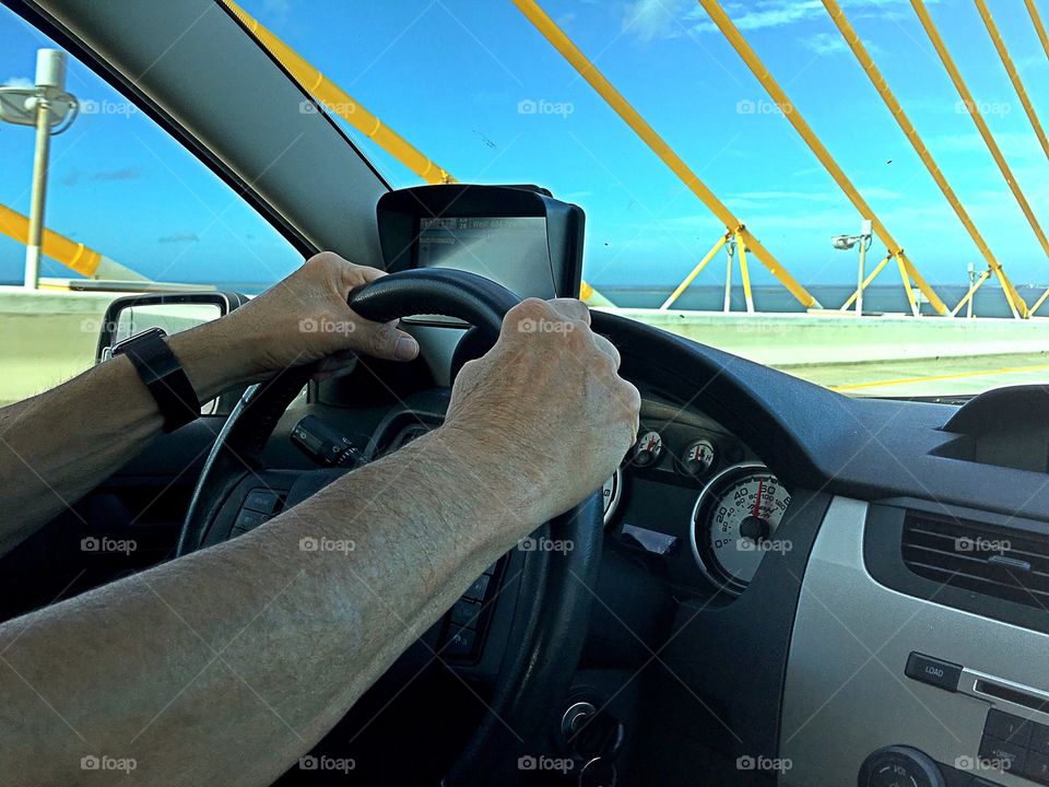 Driving over the bridge 