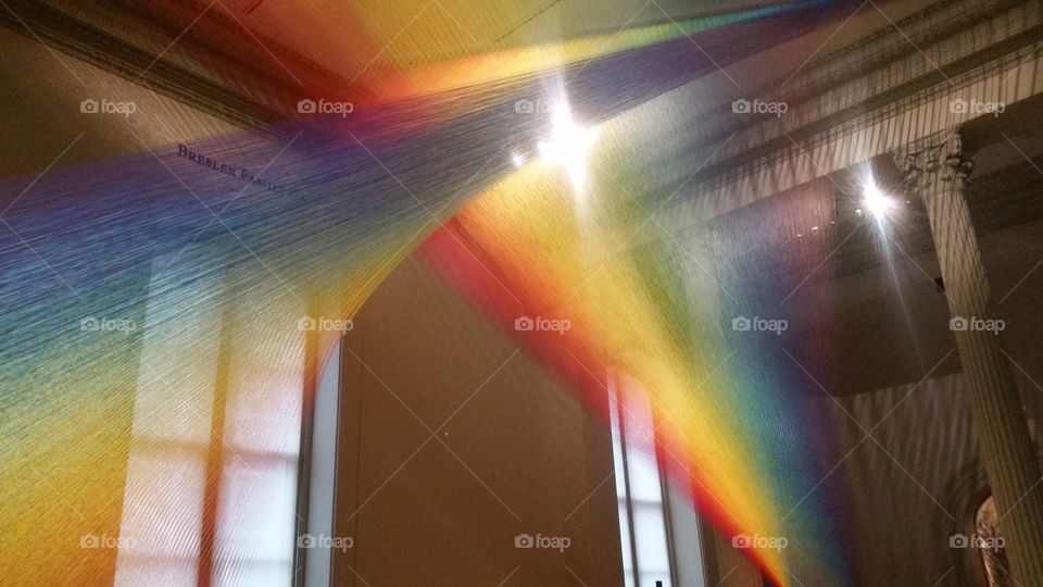 rainbow made from thread