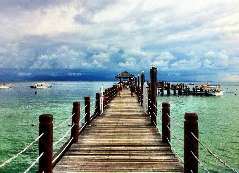 beach ocean travel bridge by linderborg