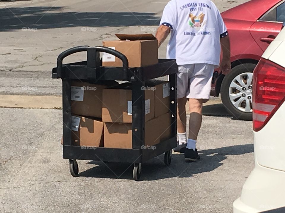 Yesterday Tyson donated sixty pounds of chicken to the senior center and today they gave it away!