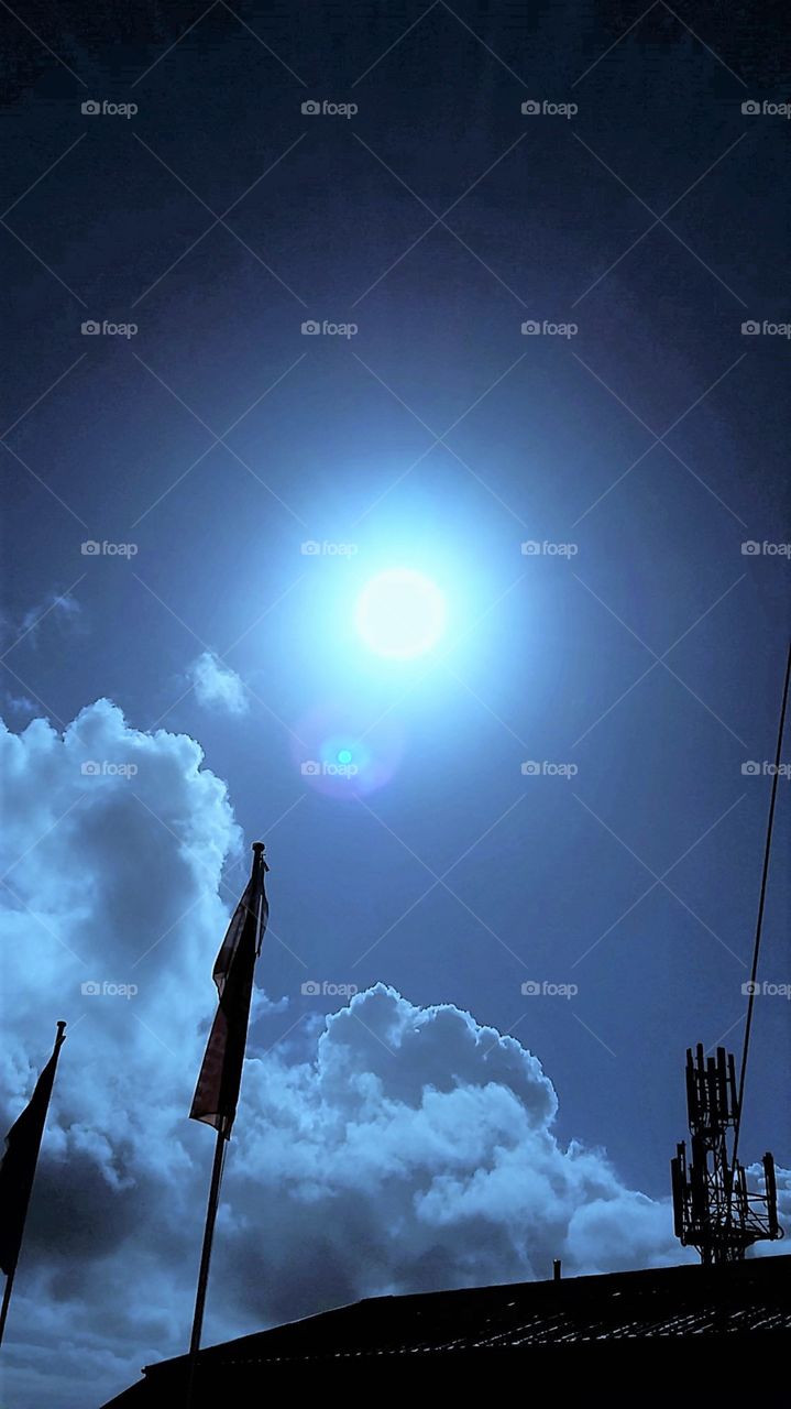 The sun shining through