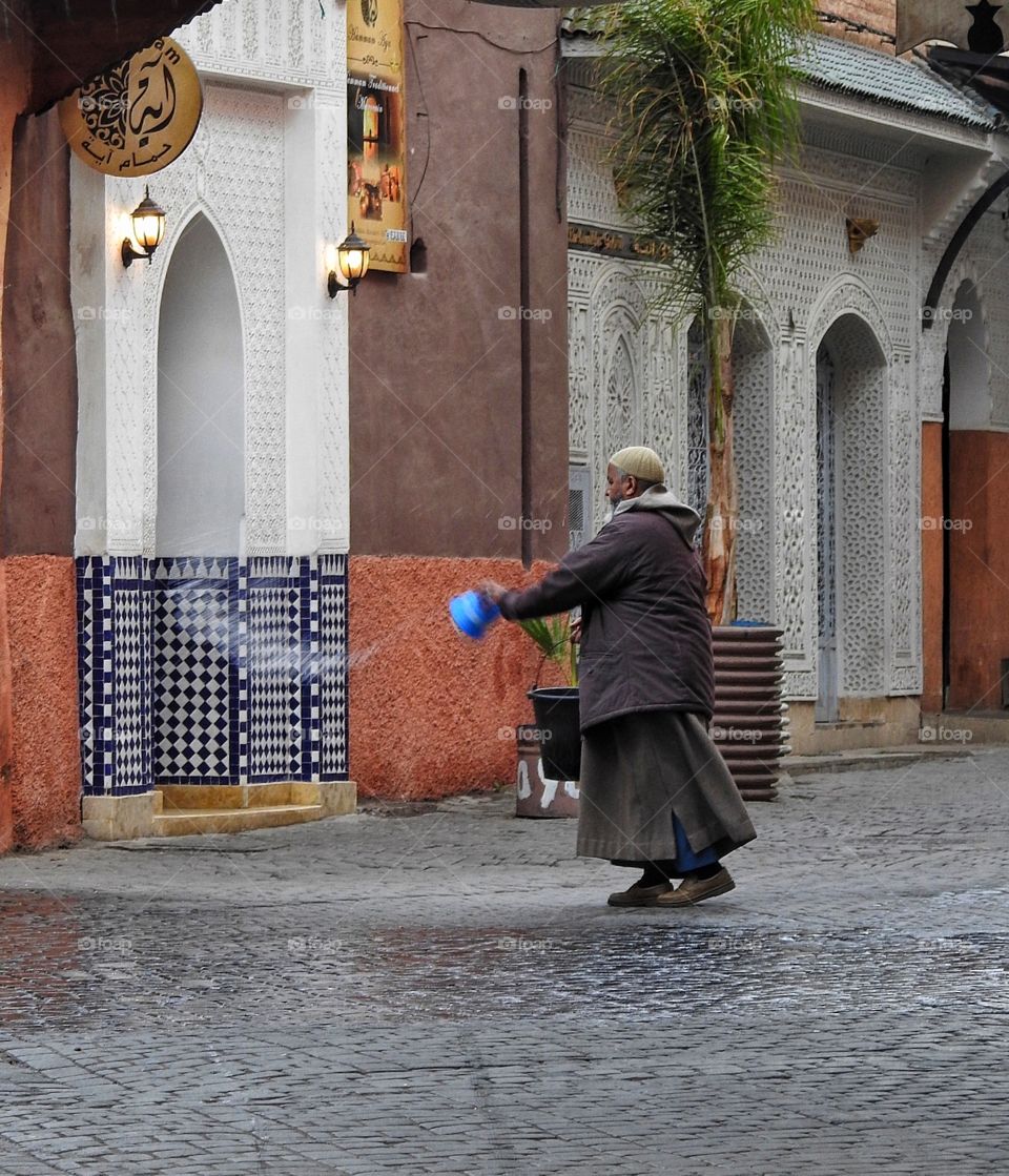 Cleaning the street