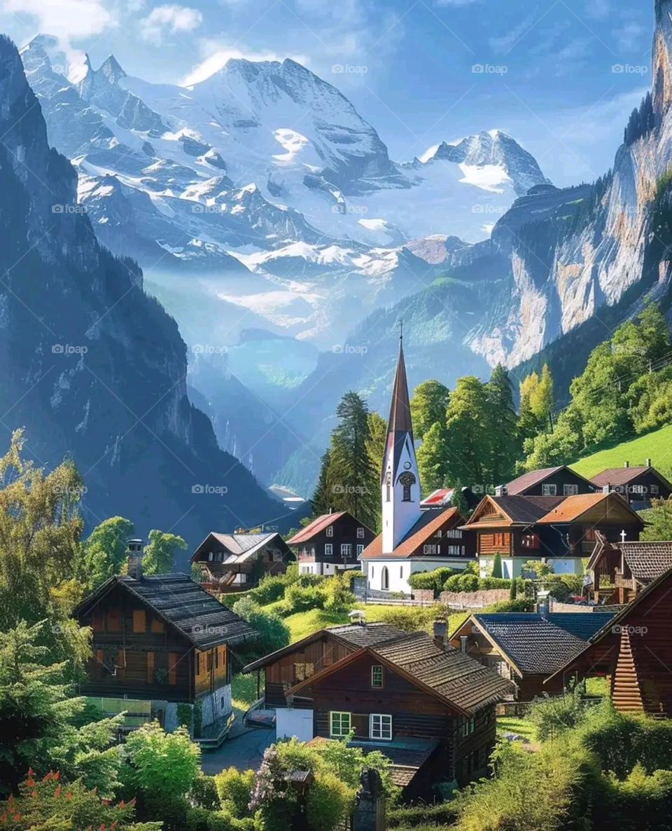 Glory be to God, the magnificent and picturesque view and the natural green trees are a view that is nothing more wonderful than it