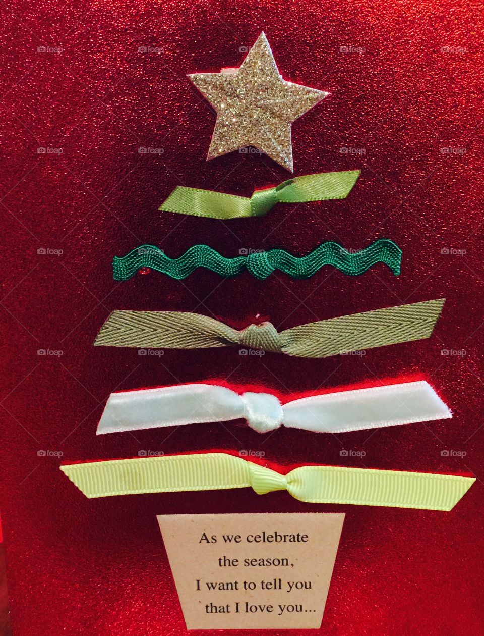 Christmas tree of bits and pieces of ribons