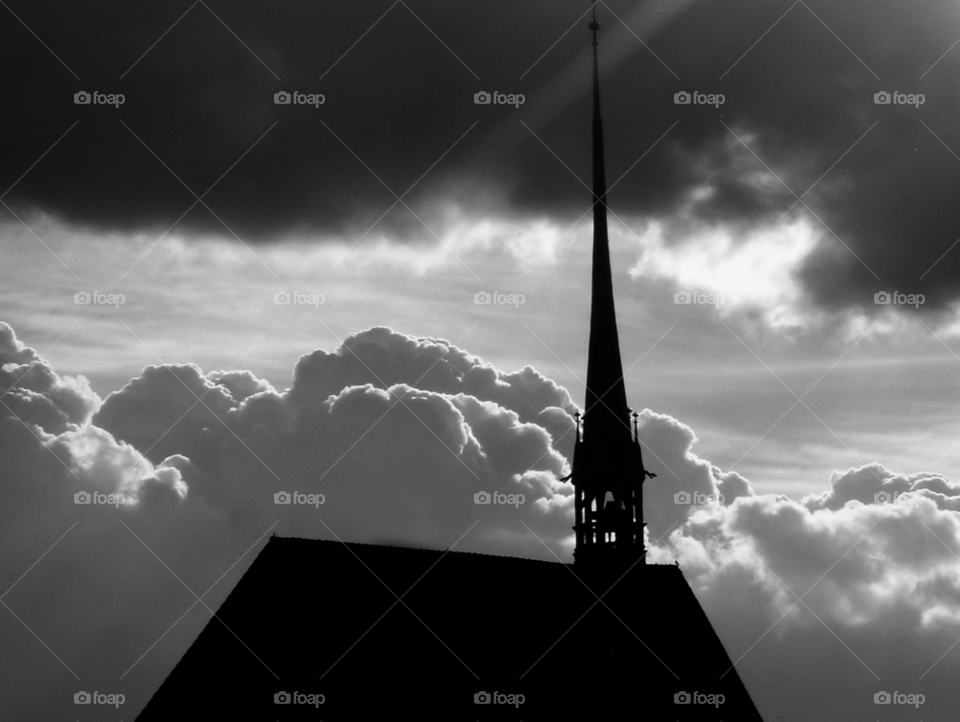 sky sun church rain by Bea