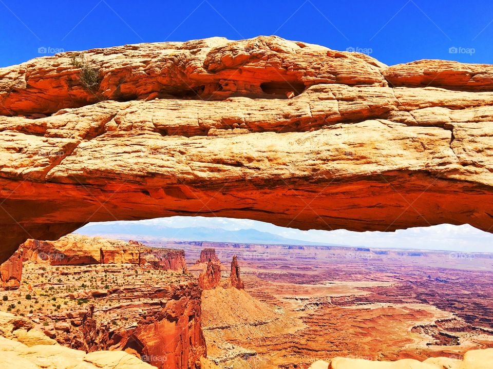 Scenic view of rocky mountains in desert