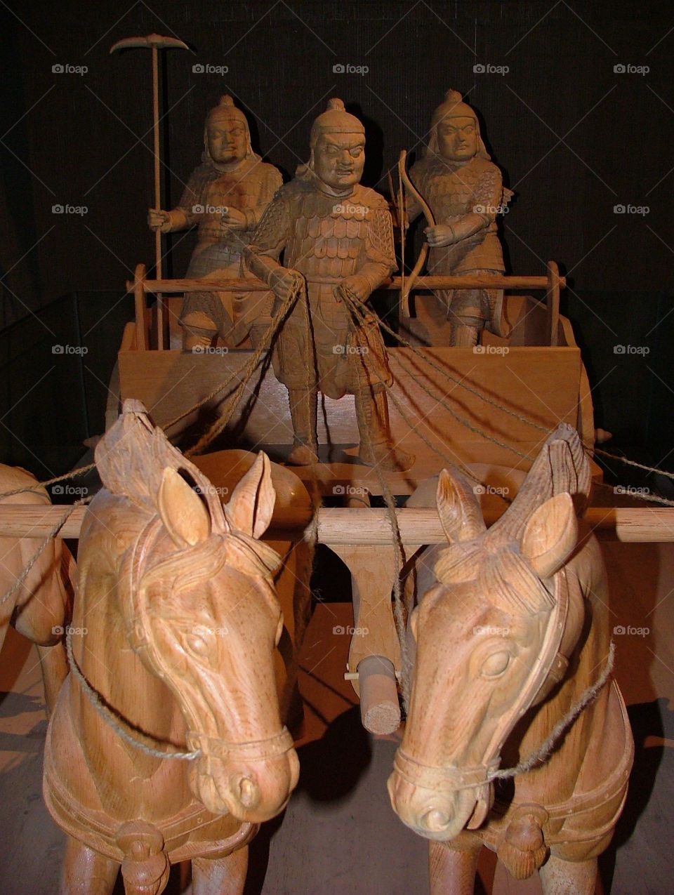 Terracotta army in wood. Chinese museum piece
