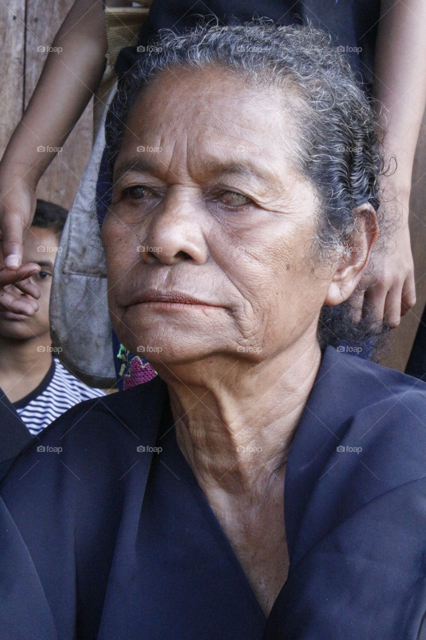 Old Woman in Traditional Village, Manulondo Village - Ndona, Ende, Flores Island, Indonesia