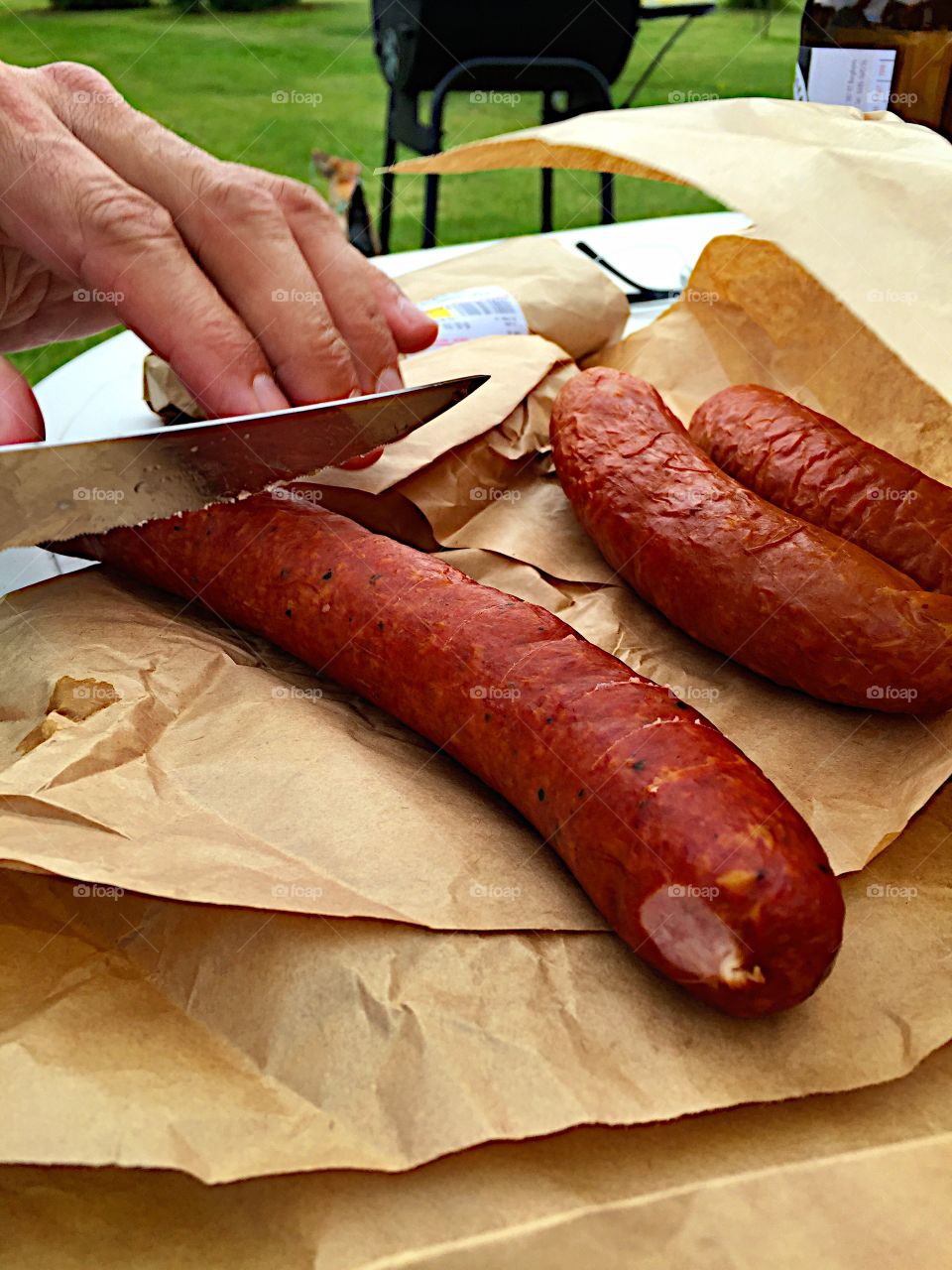 Cut up the sausage!