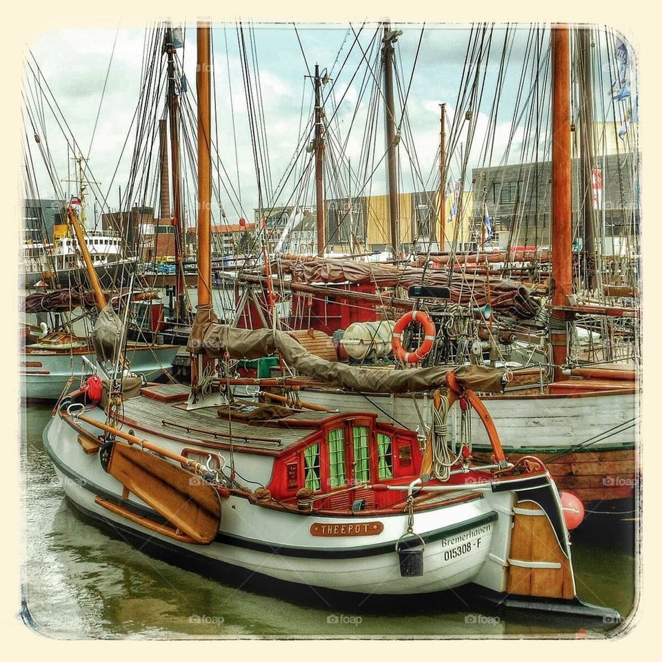 Vintage sailboats in Bremerhaven 