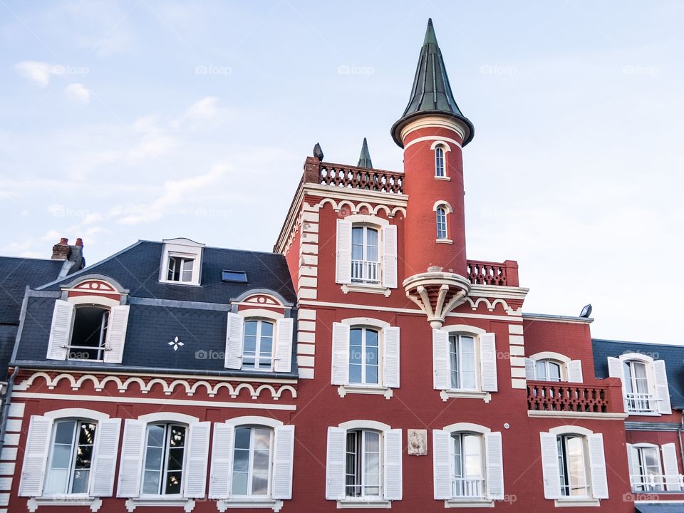 window of a hotel in Crotoy . France 