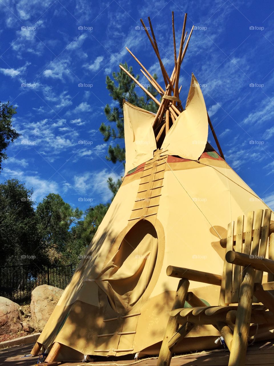 Tipi. One day me and my friends camped out in my backyard my dad said he was inspired. The next day he bought this