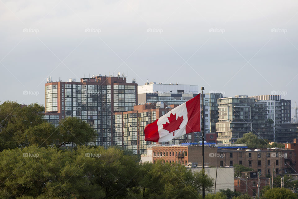 Canadian flag in Toronto Canada