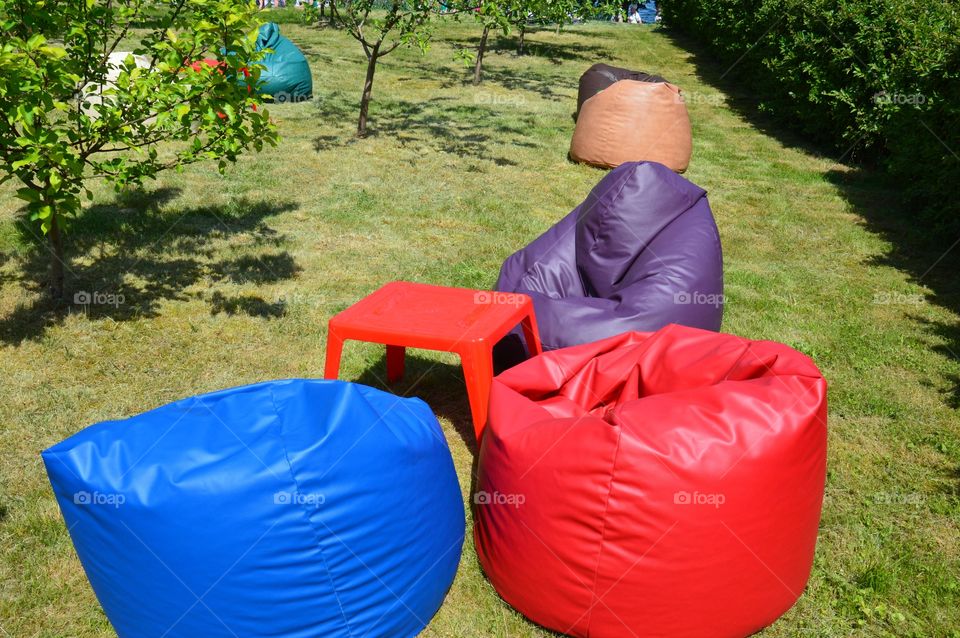 Colorful seats at cofe