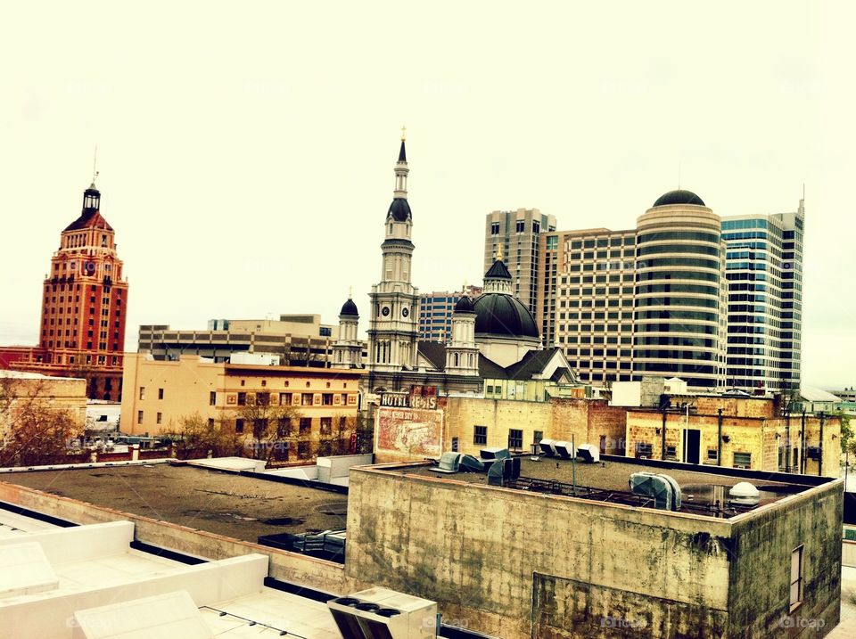 Sacramento downtown from the side 