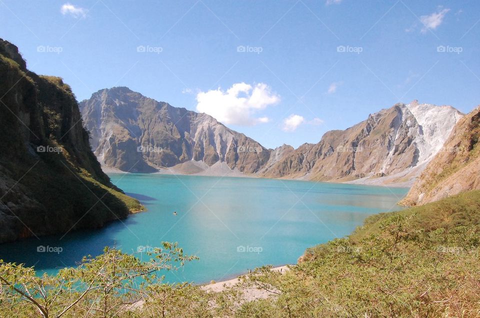 Crater of Mount Pinatubo volcano in the Philippines