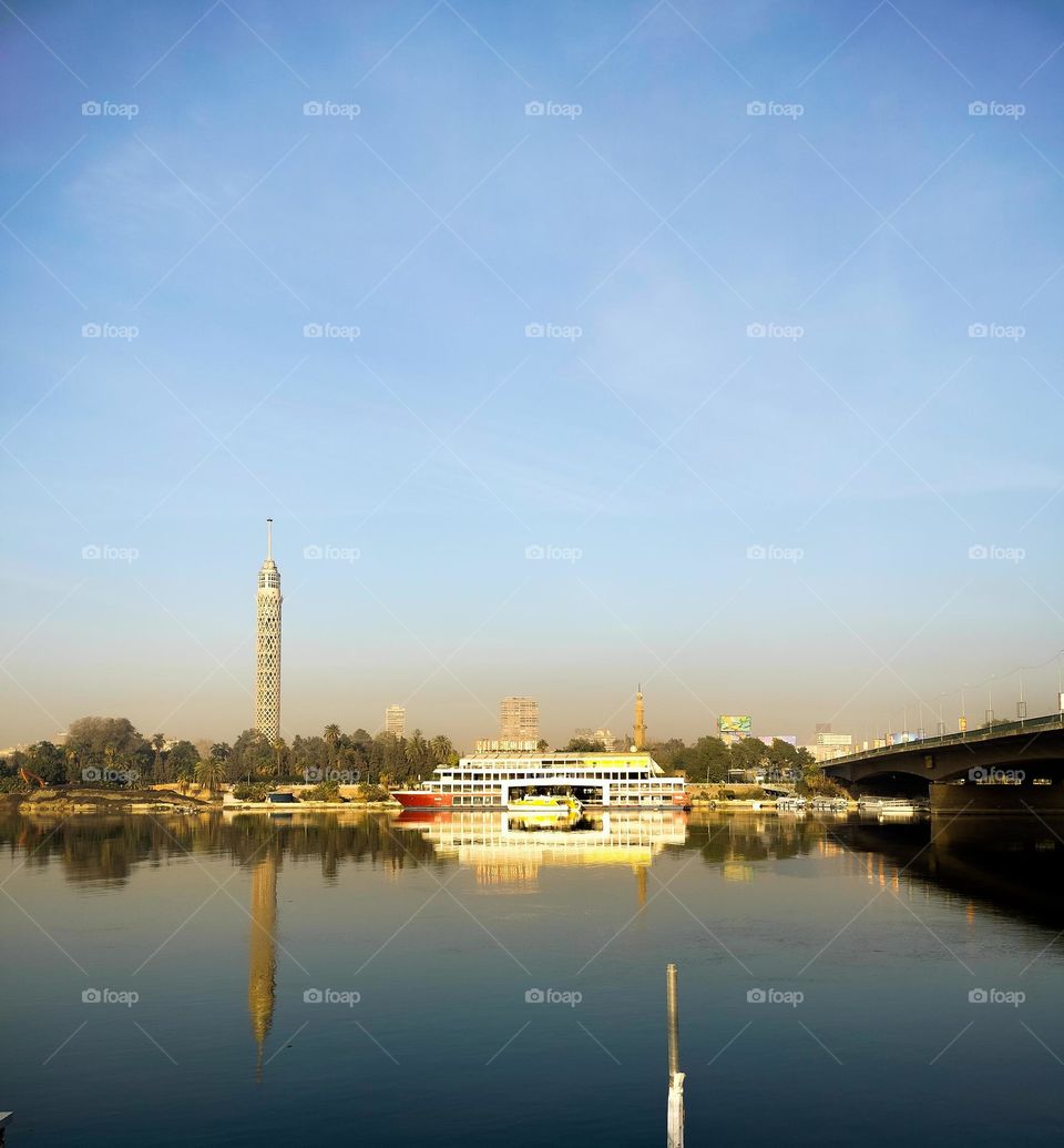 Cairo tower on the nile