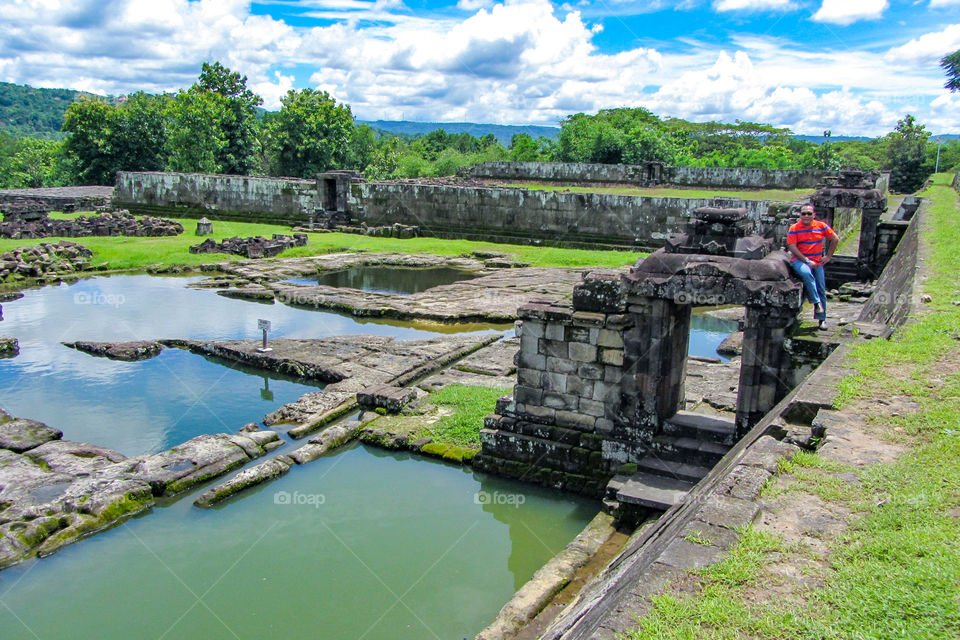 The ponds inside the ruins of ratu boko palace