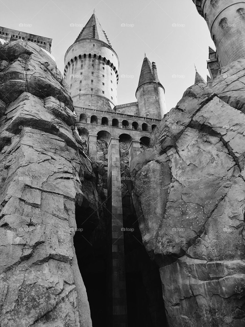 Castle in black and white