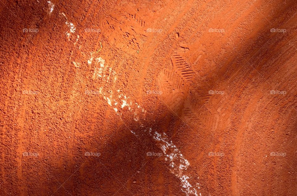 High angle view of imprint on red sand