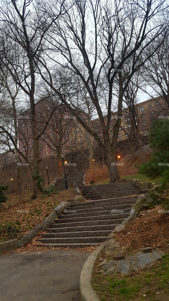 Morningside park stairs separate lowerside with upperside.  it's an alternative to the hill