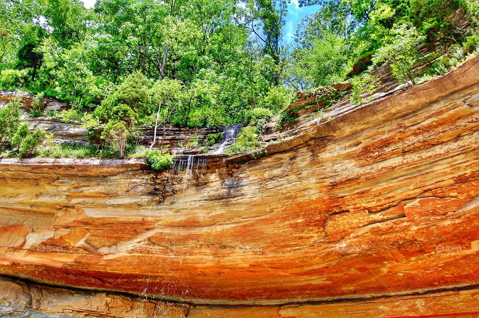 Waterfall view while hiking. 