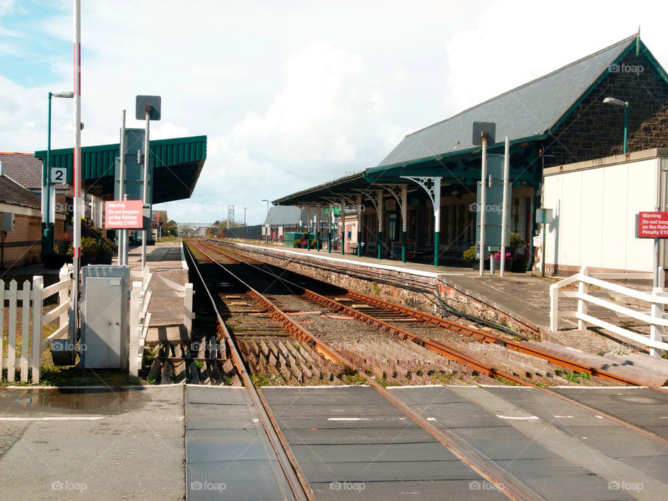 railway station platform tracks by hirsute