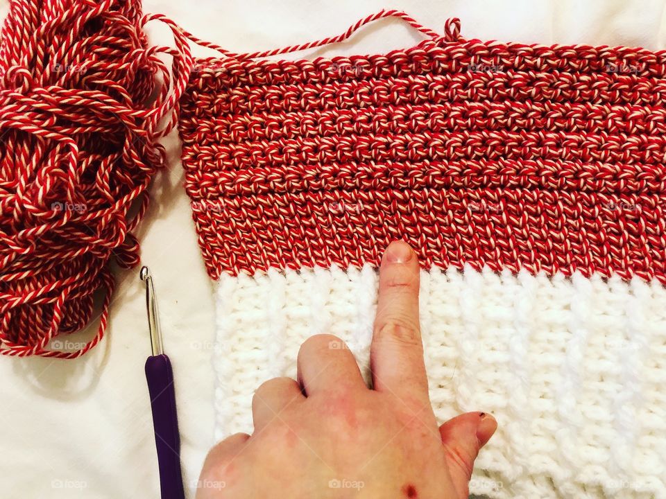 Crocheting a Santa Hat