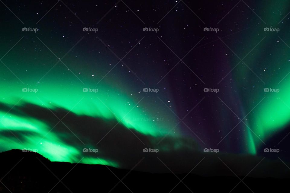 Norhern lights in the night