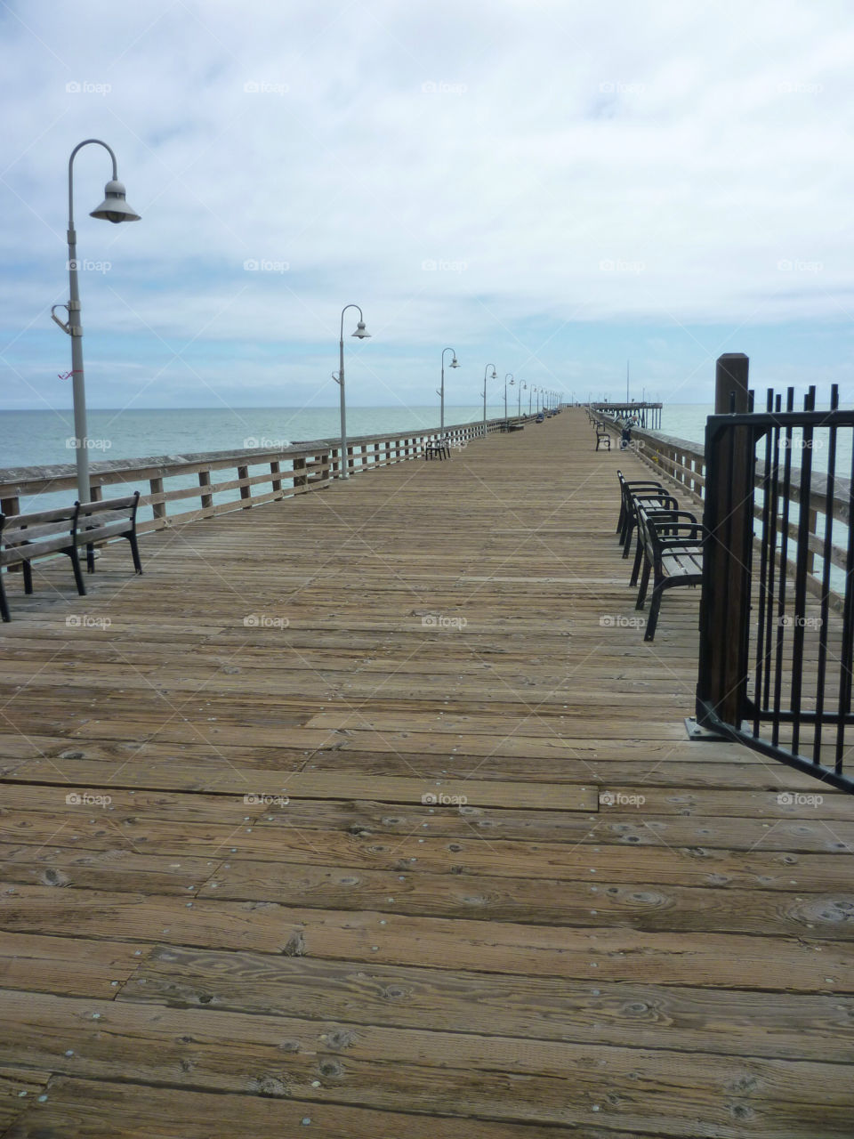 ocean clouds pier lamps by kenglund